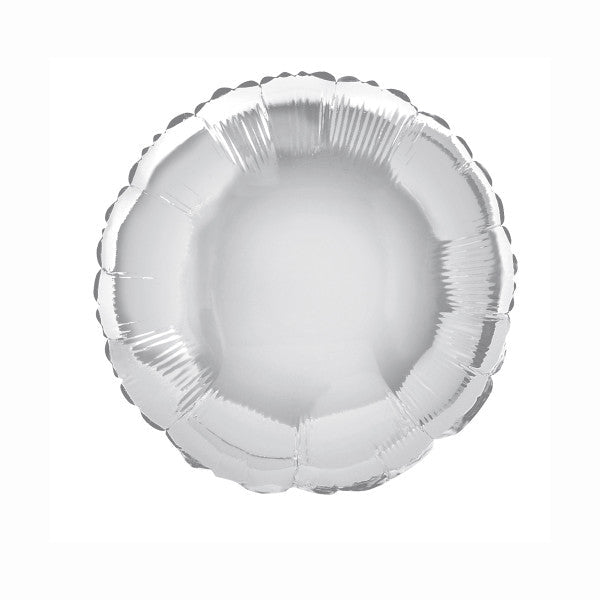Solid Round Foil Balloon 18'',  - Silver