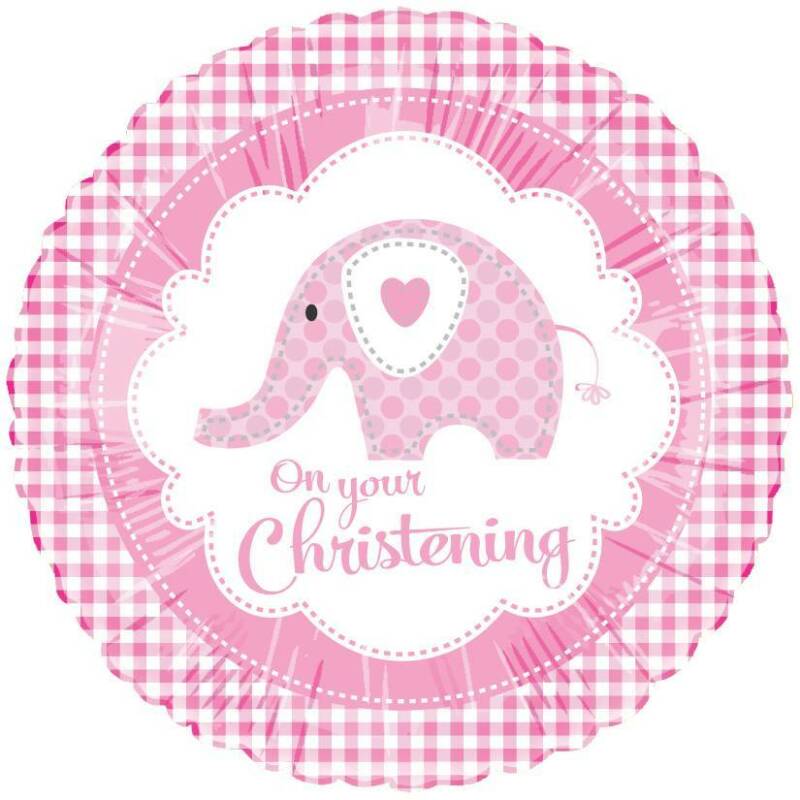 Creative Party B98819 Sweet Baby Elephant Christening Foil Balloon I Pink I 1 Pc