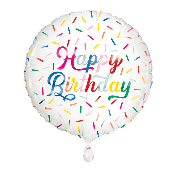 Birthday Sprinkle Happy Birthday Round Foil Balloon 18''