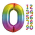 Rainbow Number 0 Shaped Foil Balloon 34'',