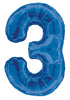 Giant Blue Foil Number '3' Balloon