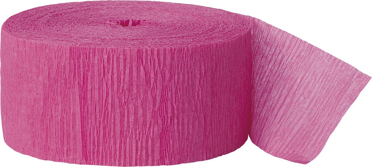 Hot Pink Crepe Paper Streamer 81ft