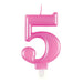 Pink Matt Number 5 Candle