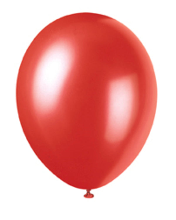 Pearlescent Red Latex Balloons 8pk