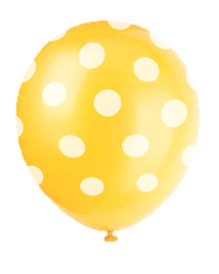 Sunflower Yellow Polka Dot Latex Balloons 6pk
