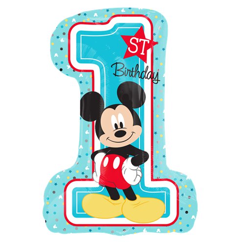 MICKEY MOUSE 1ST BIRTHDAY SUPER SHAPE FOIL BALLOON