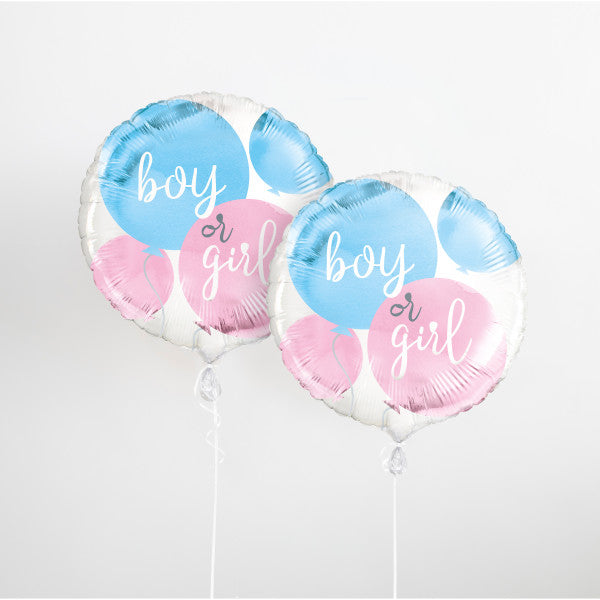 Gender Reveal Party Round Foil Balloon 18''
