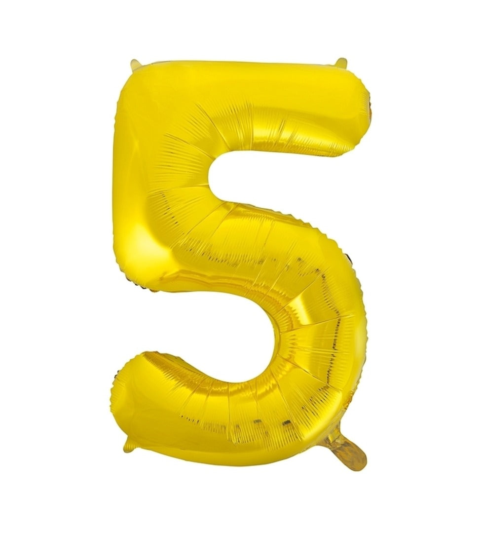 Giant Gold Foil Number '5' Balloon