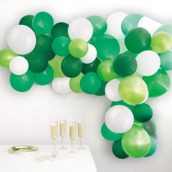 Green and White Balloon Arch