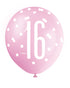 Pink Glitz 16th Birthday Latex Balloons 6pk