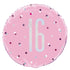 18'' Glitz Pink & Silver Round Foil Balloon  Age 16