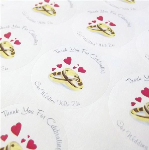 35 x Wedding Themed Sweet Cone & Favour Stickers