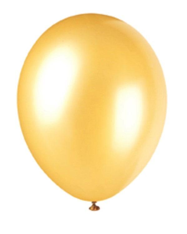 Pearlescent Gold Latex Balloons 8pk