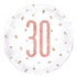Birthday Rose Gold Glitz Number 30 Round Foil Balloon 18''