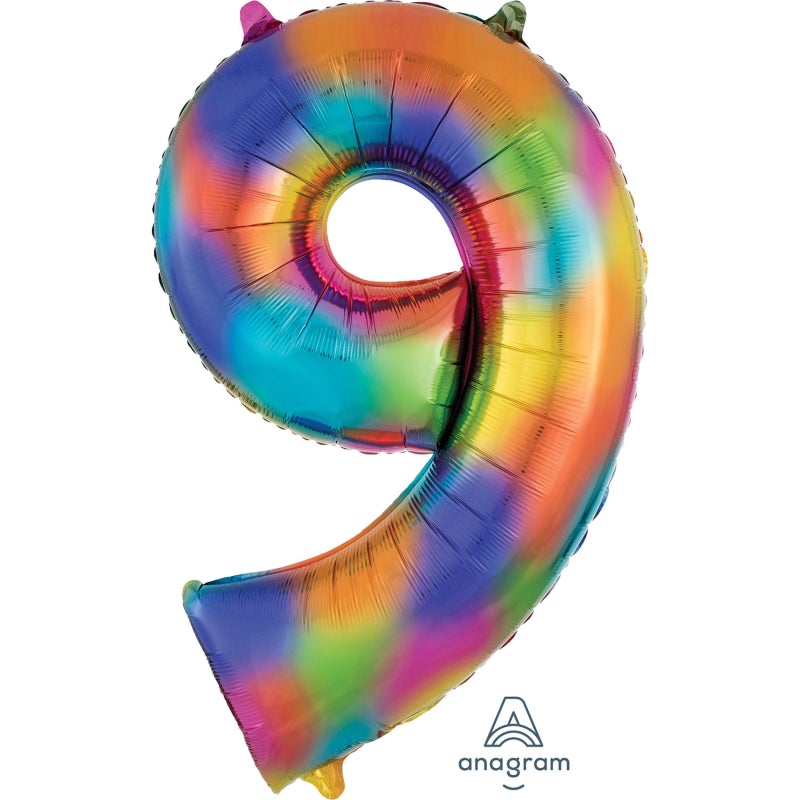 34'' SHAPE FOIL NUMBER 9 - RAINBOW (ANAGRAM)