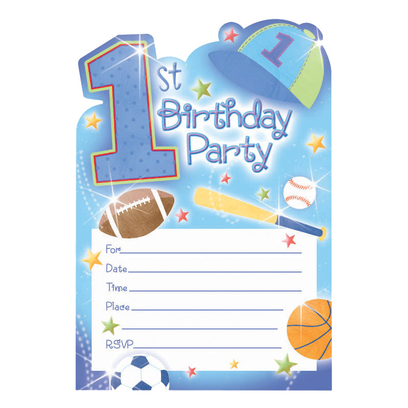 1st Birthday All Stars Invitations