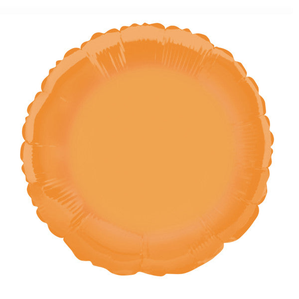 Solid Round Foil Balloon 18'',  - Orange