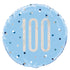 Birthday Blue Glitz Number 100 Round Foil Balloon 18''