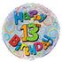 Age 13 Birthday Prism Round Foil Balloon 18'',