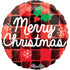 Merry Christmas 17in Foil Checkered Background