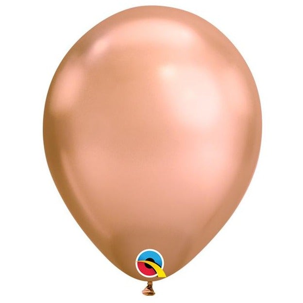 7" CHROME ROSE GOLD LATEX QUALATEX 100PK