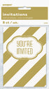 Golden Birthday Party Invitations 8pk
