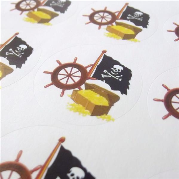 35 x Pirate Themed Sweet Cone Stickers