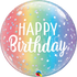 HAPPY BIRTHDAY OMBRE AND DOTS 22'' BUBBLE