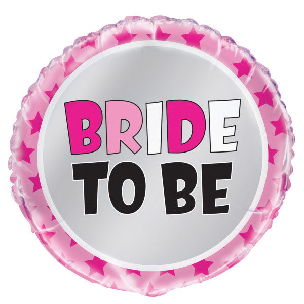 Pink Stars Bride to Be Round Foil Balloon 18''