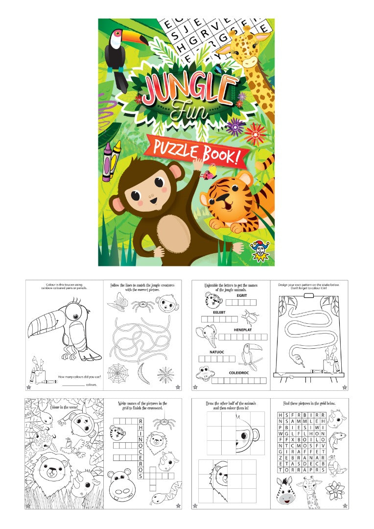 Jungle Puzzle and Colouring Book